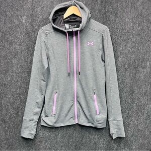 UNDER ARMOUR Women’s Gray Full Zip Hoodie Hooded Sweatshirt Size Small